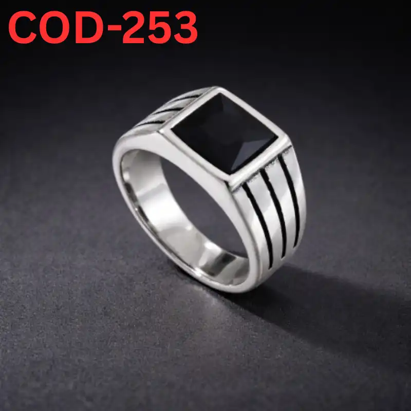 Turkish Black Stone Finger Ring-253